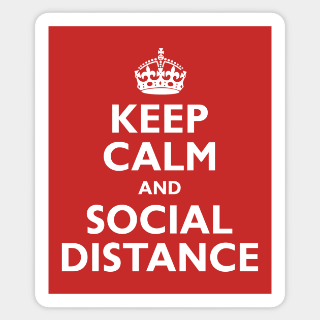 Keep Calm and Social Distance Sticker by Adatude